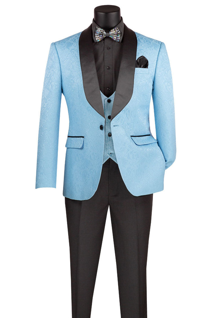 Nico Black 1-Button Shawl Tuxedo (3-Piece Set) by Vinci