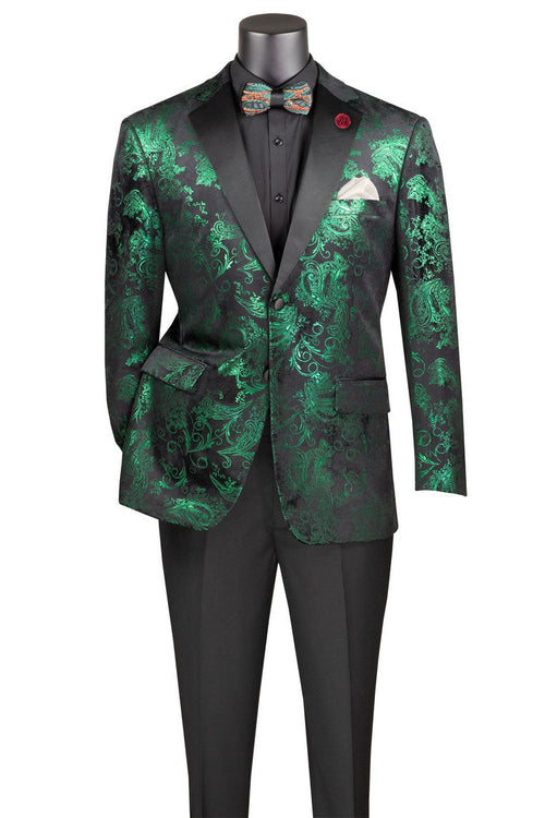 Posh Paisley Velvet Black & Gold Tuxedo Jacket (Separates) by Vinci