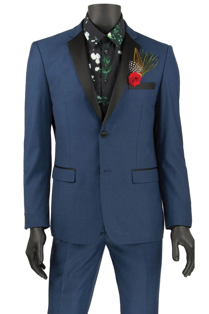 Velvet Navy Tuxedo (2-Piece Set) by Vinci