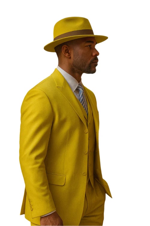 Yellow Zoot Suits - Mens Fashion Golish Yellow 1920s Vintage Look by USA Men's Outlet