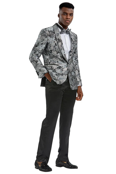 Designer Gray Prom Tuxedo - Grey Wedding Prom Tuxedo