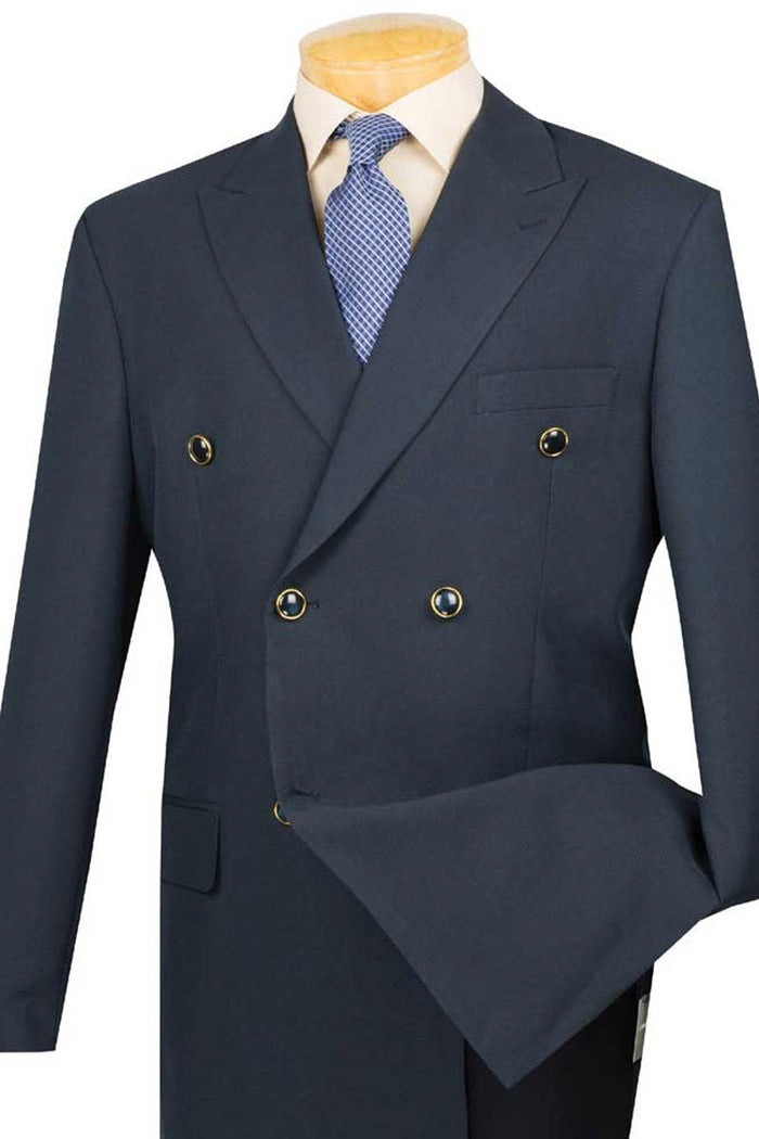 Mens Double Breasted Poplin Dress Blazer in Grey by Vinci
