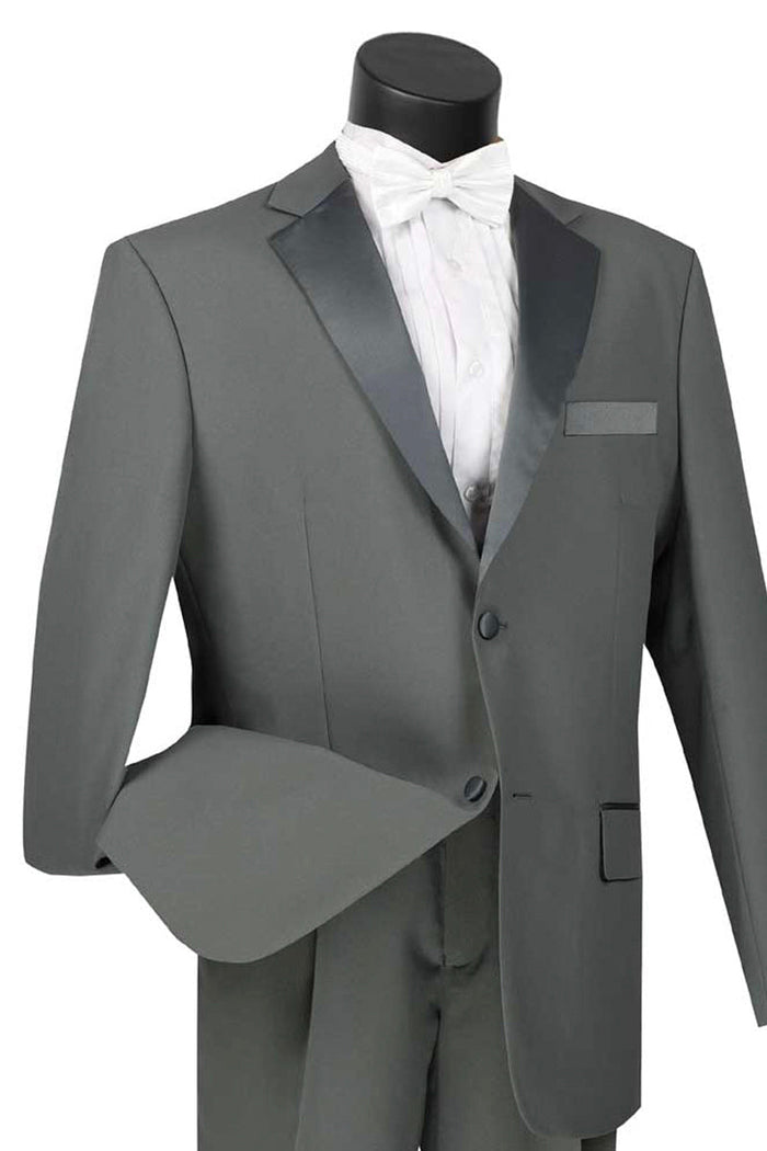 Mens 2 Buttton Slim Contrast Peak Lapel Tuxedo in Burgundy by Vinci