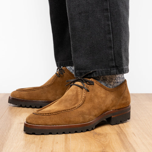 Zelli Wallaby Italian Suede Lace Up Tobacco (26-303-TOB)