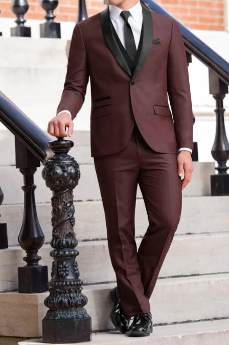 Vegas Red 1-Button Shawl Tuxedo (2-Piece Set) by West End