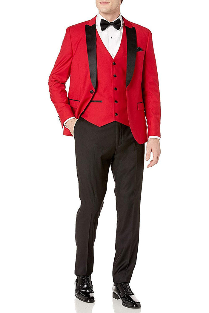 Lexington Black 1-Button Peak Tuxedo (3-Piece Set) by West End