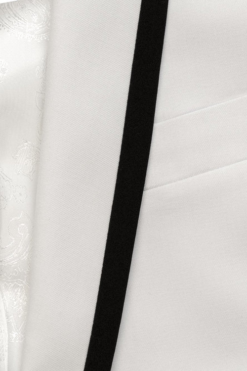 "Xavier" White Tuxedo Jacket