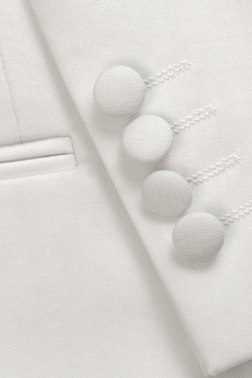"Xavier" White Tuxedo Jacket