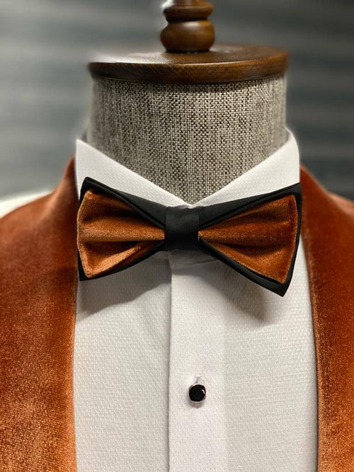 Luxury White Wedding Tuxedo with Orange Velvet Shawl Collar