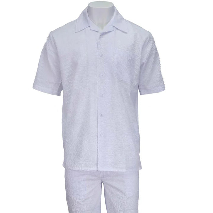 White Seersucker 2pc Set by USA Men's Outlet