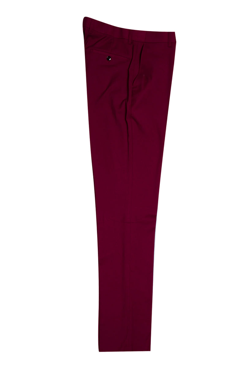 Men's Stacy Adams Vested Burgundy Suit - Classy 1-Button Peak Lapel