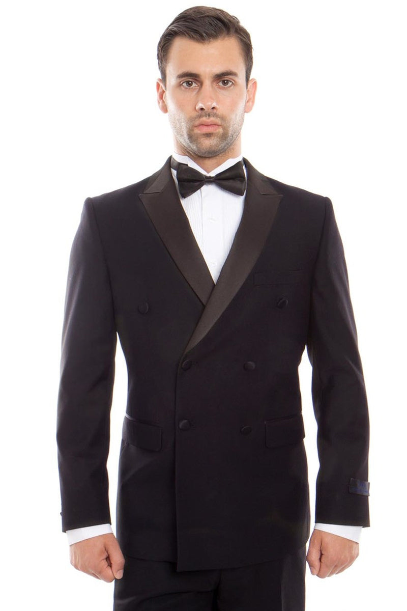Men's Navy Double Breasted Slim Fit Tuxedo