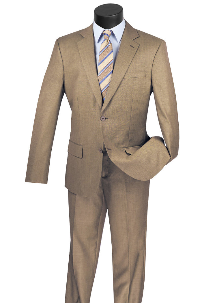 Mens 2 Button Modern Textured Weave Suit in Grey by Vinci