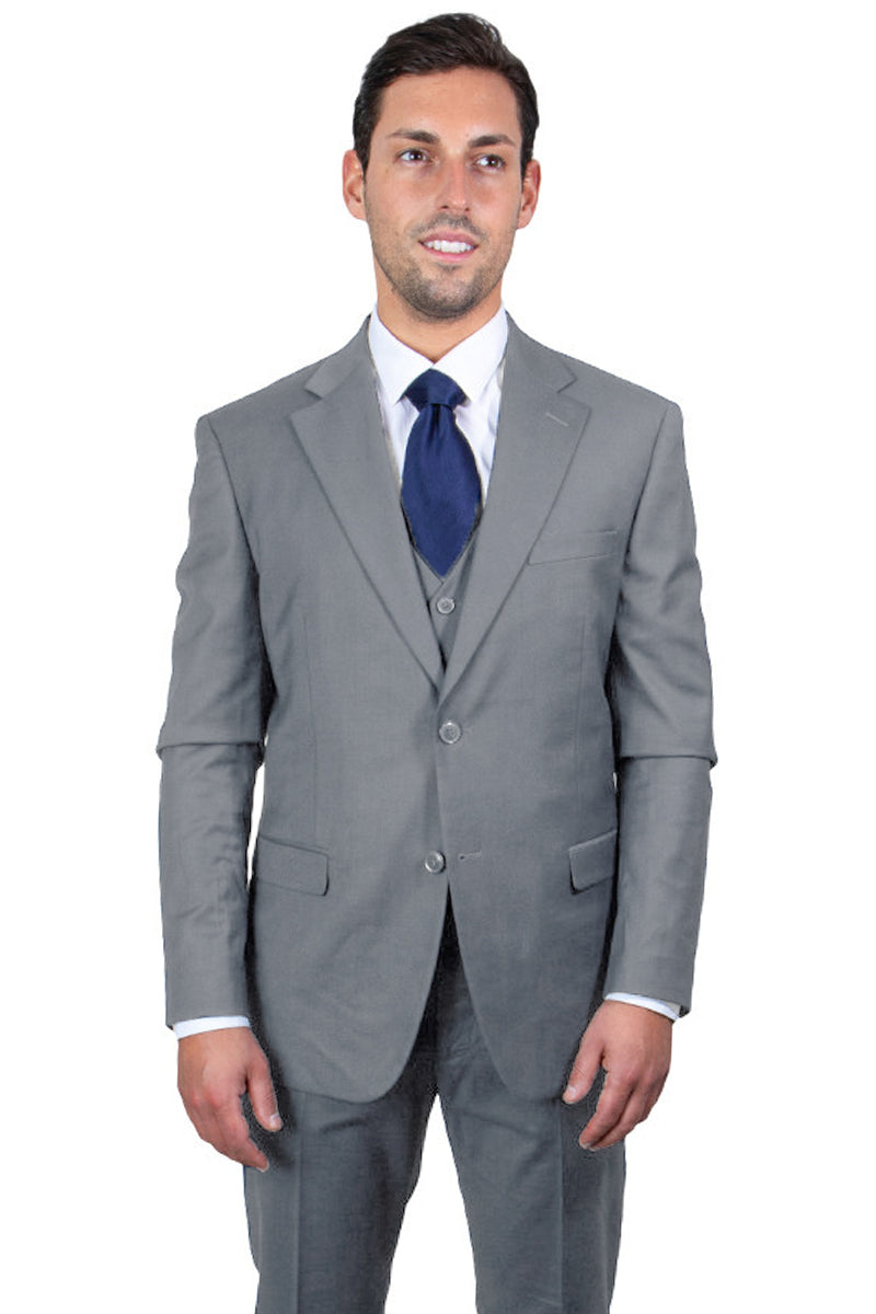 Men's Medium Grey Vested Stacy Adams 2-Button Suit