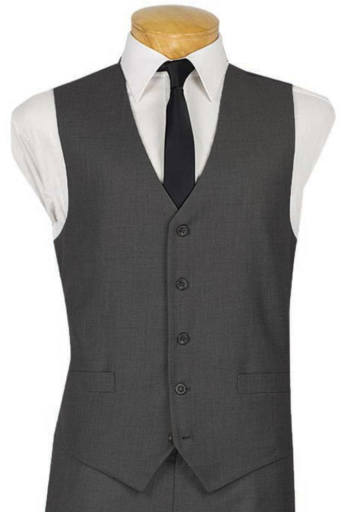 Mens Classic 5 Button Suit Vest in Burgundy by Vinci
