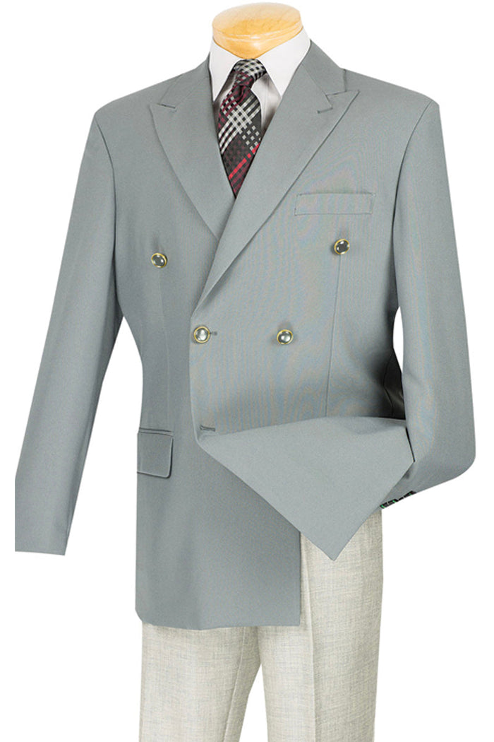 Mens Double Breasted Poplin Dress Blazer in Black by Vinci