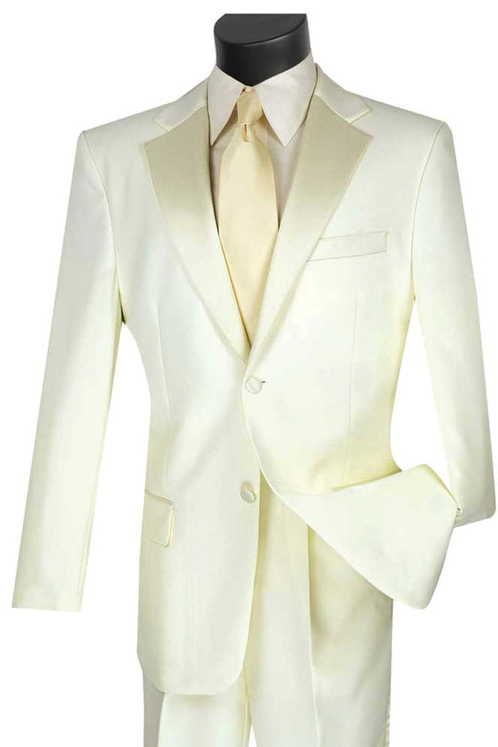 Mens Classic Vested Tail Tuxedo in White by Vinci