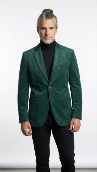 Zacchi Men’s Hunter Green Micro Suede Sport Coat