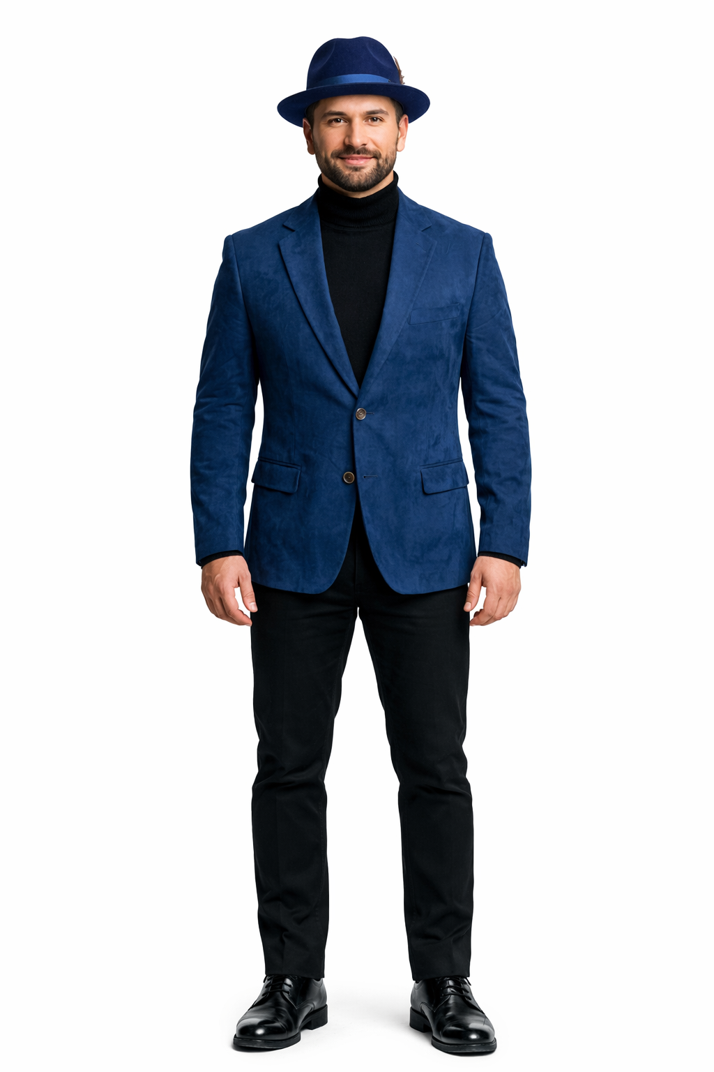 Zacchi Men’s Navy Micro Suede Sport Coat – SuitUSA