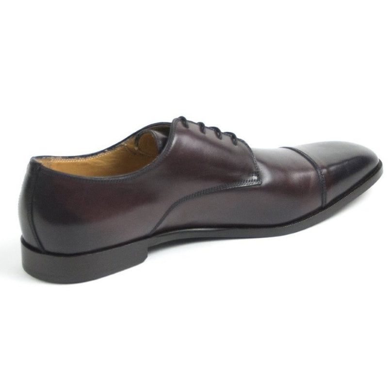Zelli Enzo Classic Calfskin Cap Toe Dress Shoes in Black Cherry