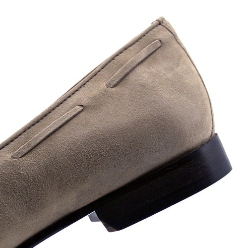 Zelli Naples Suede Tassel Loafer in Bone | Classic Italian Footwear