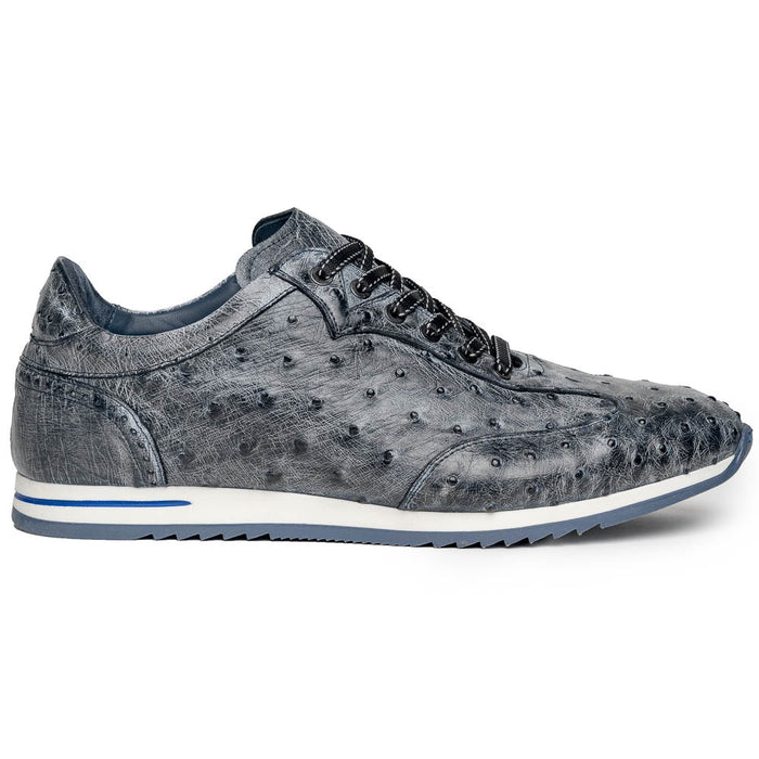 Zelli Rio Genuine Ostrich Quill Sneakers in Faded Black