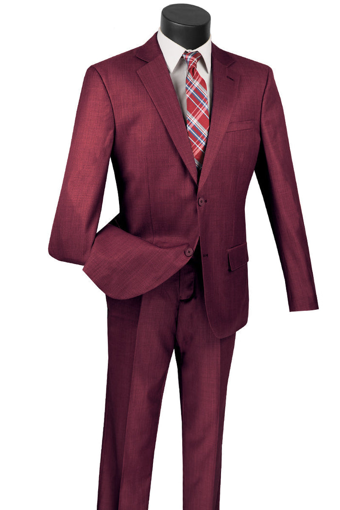Mens 2 Button Classic Fit Pleated Pant Suit in White by Vinci