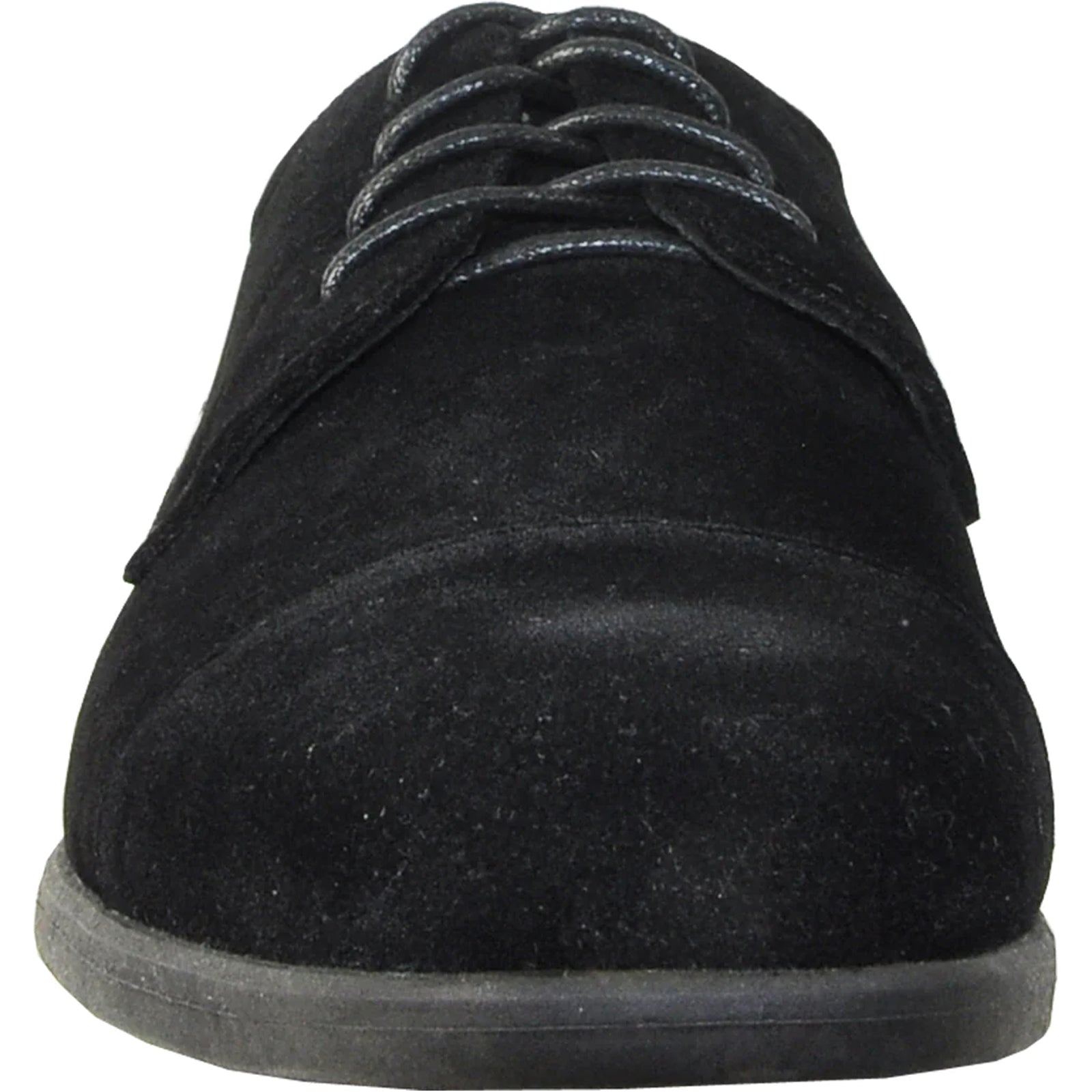 "Black Suede Formal Dress Shoe - Men's Cap Toe for Wedding & Prom"