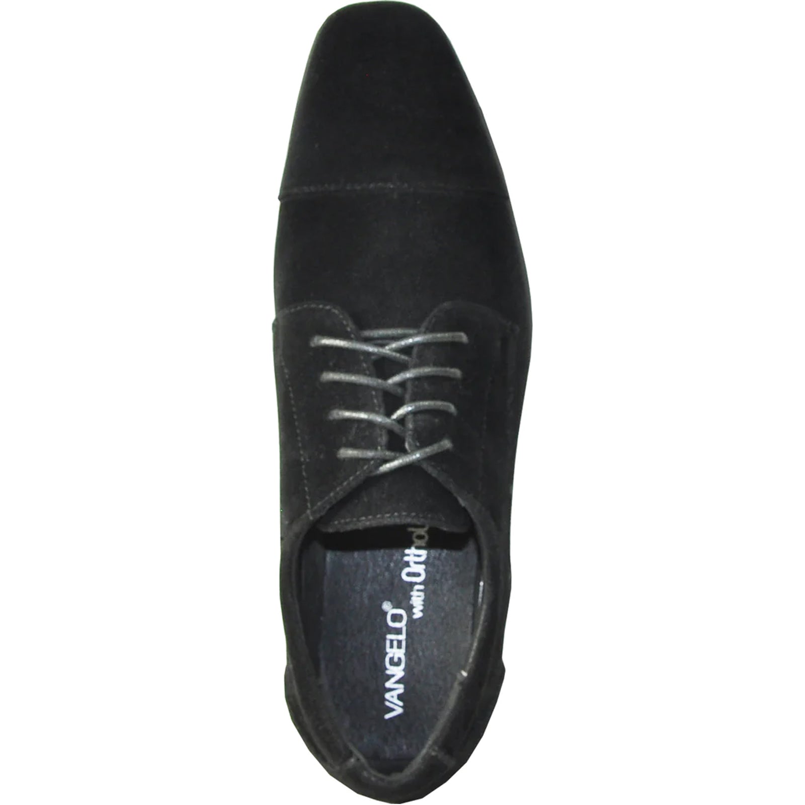 "Black Suede Formal Dress Shoe - Men's Cap Toe for Wedding & Prom"