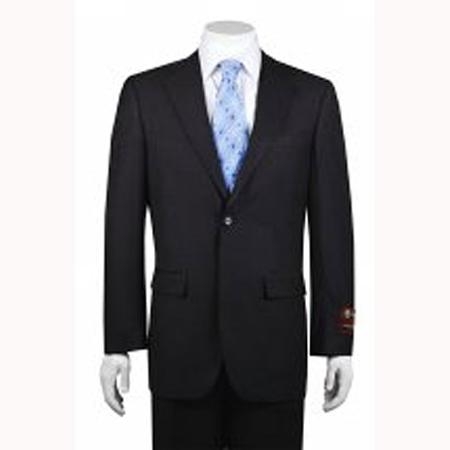 2-button Solid Dark Grey Masculine color Suit Wool