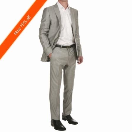 2-Button Silver Fitted Suit