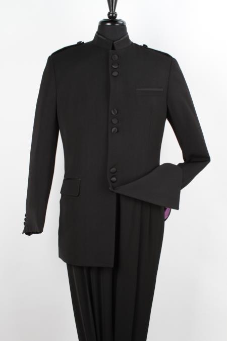 Apollo King 2 Piece Nehru Style Suit - no collar mandarin Collar 