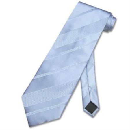 Baby Blue Woven Striped Design Neck Tie 