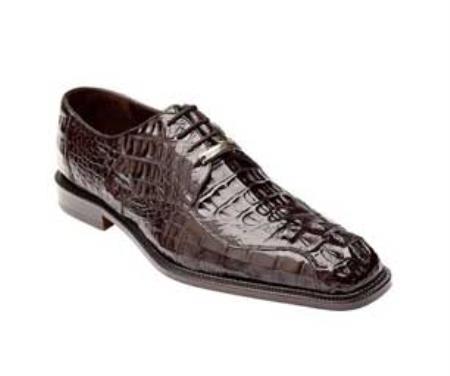 Brown Dress Shoe Belvedere attire brand Chapo - brown color shade cai ~ Alligator skin 