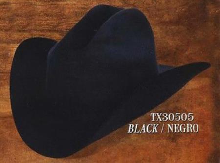 Cowboy Western Hat 4X Felt Hats Liquid Jet Black Wool