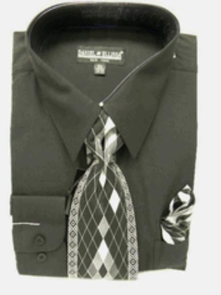 Affordable Clearance Cheap Mens Dress Shirt Sale Online Trendy - Liquid Jet Black Dress Shirt Tie Set 