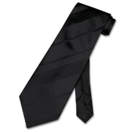 Liquid Jet Black Woven Striped Design Neck Tie 
