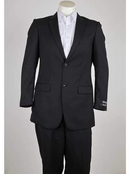  Liquid Jet Black Single Breasted Pinstripe 2 Button Style Notch Lapel Slim narrow Style Fit Suit
