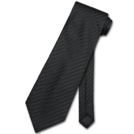Liquid Jet Black Striped Vertical Stripes Design Neck Tie 