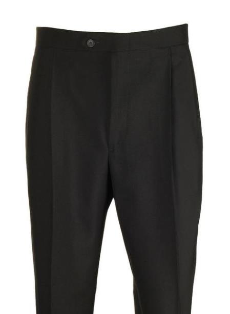 Black  Clothing Pleated 100% Wool Dress Pants