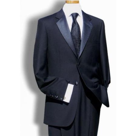 Pleated Slacks Pants (Regular Fit Jacket) Liquid Jet Black 2 Button Style Superior Fabric 150's Wool Fabric Tuxedo Signature Platinum Stays Cool Discounted Online Sale 