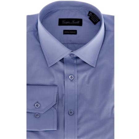 Blue Slim-Fit Dress Shirt 