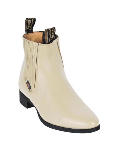  Los Altos Boots Charro Botin Short Ankle Deer Bone Leather Boots For Men