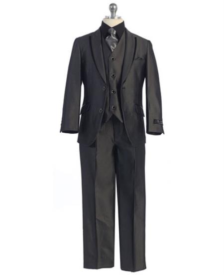 RM1718 Kids Boys Kids Sizes Liquid Jet Black Boys And Men Boys And Men Suit For Teenagers With Pant