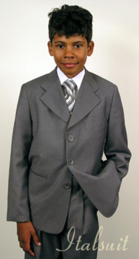 Boys Suits Superior Fabric 150's Italian Superior Fabric fine Fabric poly~rayon Gray And Men Suit For Kids 