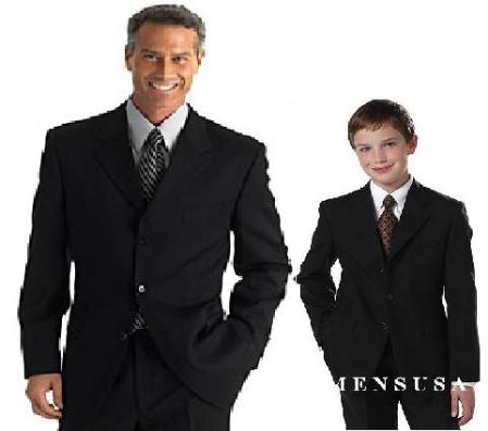 1 + 1 Boy MATCHING SET FOR BOTH FATHER AND SON 2 or 3 Buttons Style option Fabric Boys And Men Suit For Teenagers 