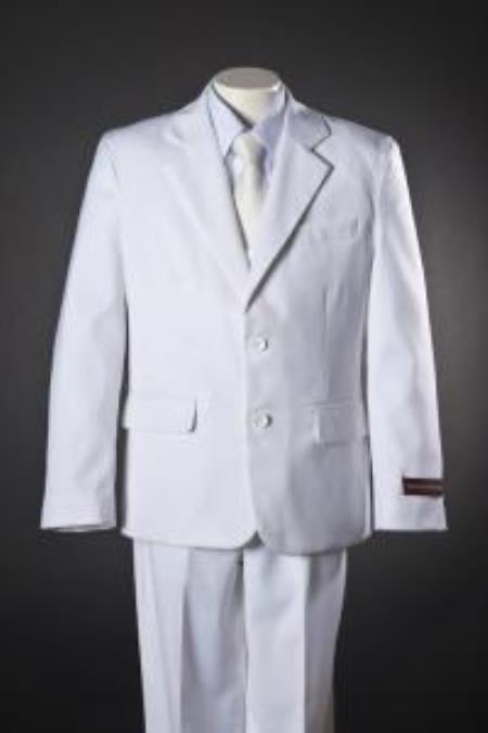 Kids Boys 2 Button Style White 5 Piece Boys And Men Suit For Teenagers
