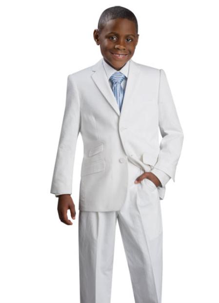 Boy's 2 Button Style Dress And Men Suit For Teenagers White 