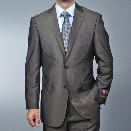 brown color shade Teakweave 2-button Suit 