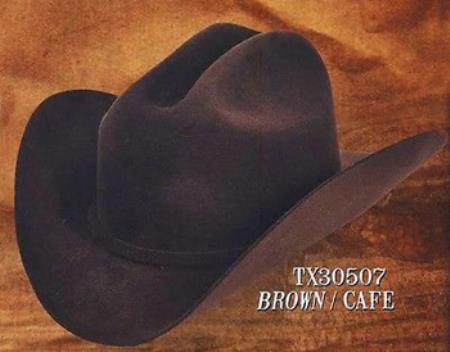 Cowboy Western Hat 4X Felt Hats brown color shade Wool